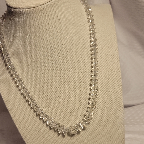 Vintage Sterling Silver Crystal Necklace  Graduated 18" - Picture 12 of 12